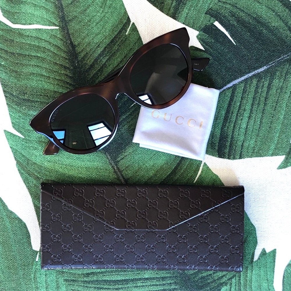 Gucci Round Acetate Tortoiseshell Sunglasses